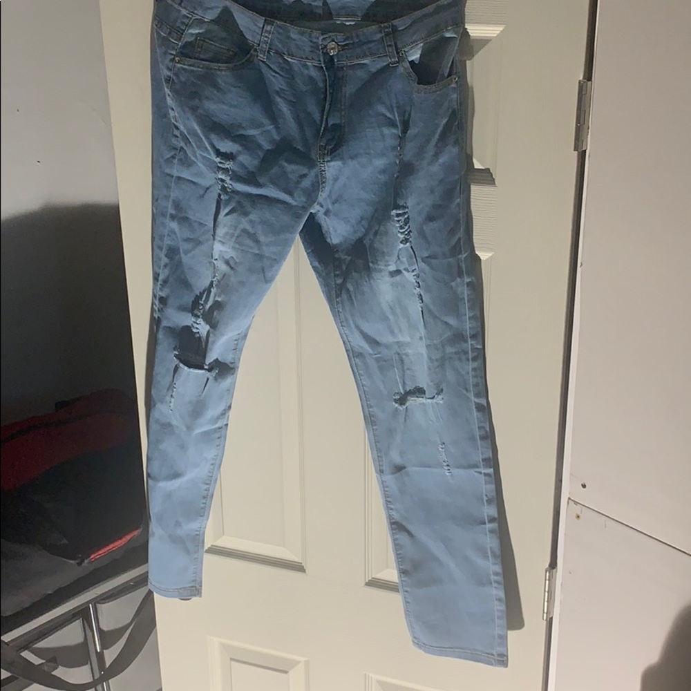 Light wash denim jeans
